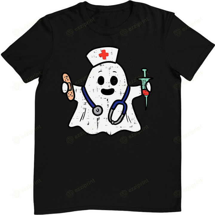 Nurse Ghost Scrub Top Halloween Costume For Nurses RN T-Shirt