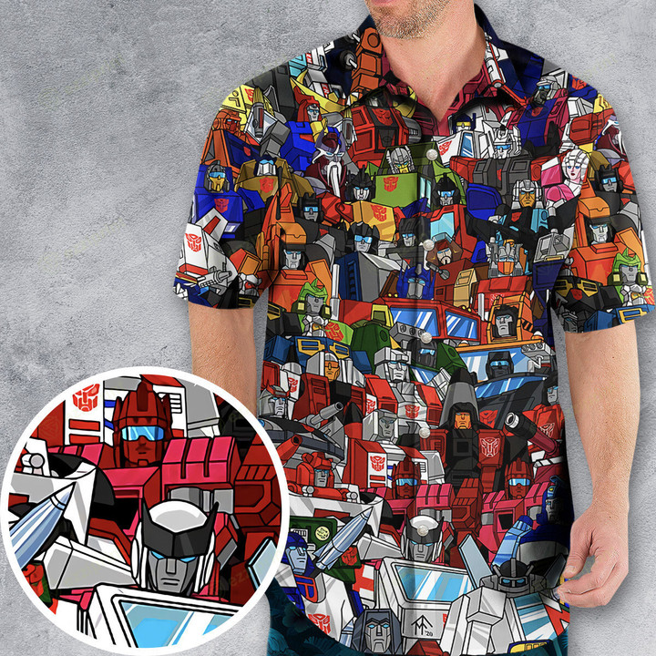 Transformers Characters Pattern Hawaiian Shirt
