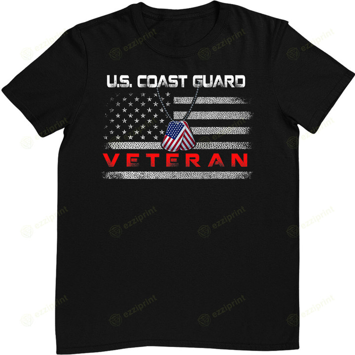 US Coast Guard Veteran Vintage Veteran Flag T-Shirt