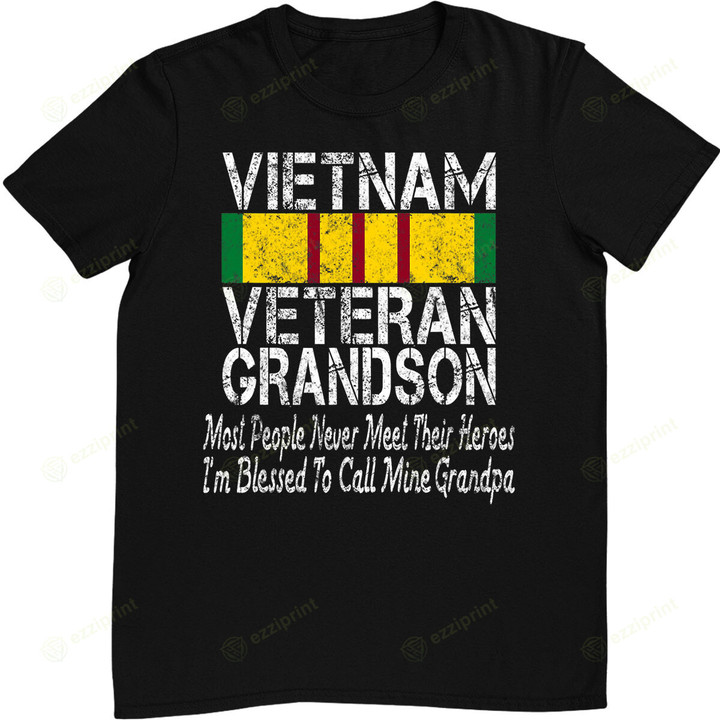 US Military Family Vietnam Veteran Grandson Gift T-Shirt