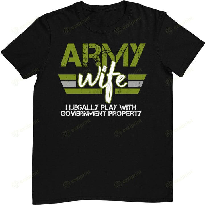 Womens Army Veteran Wife Pink Army Wife T-Shirt