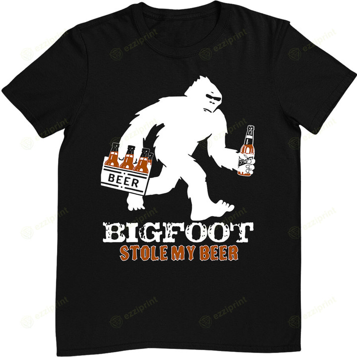 Bigfoot Stole My Beer Shirt Sasquatch Yeti Camping Outdoors T-Shirt