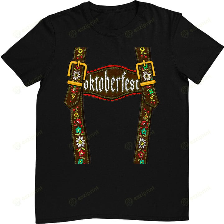 Lederhosen Suspenders Tee Oktoberfest Bavarian Munich Beer T-Shirt
