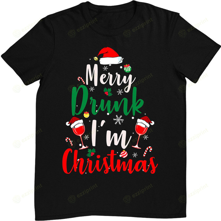 Merry Drunk I'm Christmas Funny Santa Joke Xmas Beer Lover T-Shirt