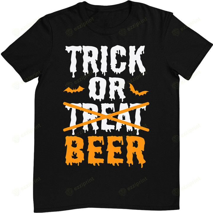 Trick Or Treat Funny Halloween Beer Drinking T-Shirt
