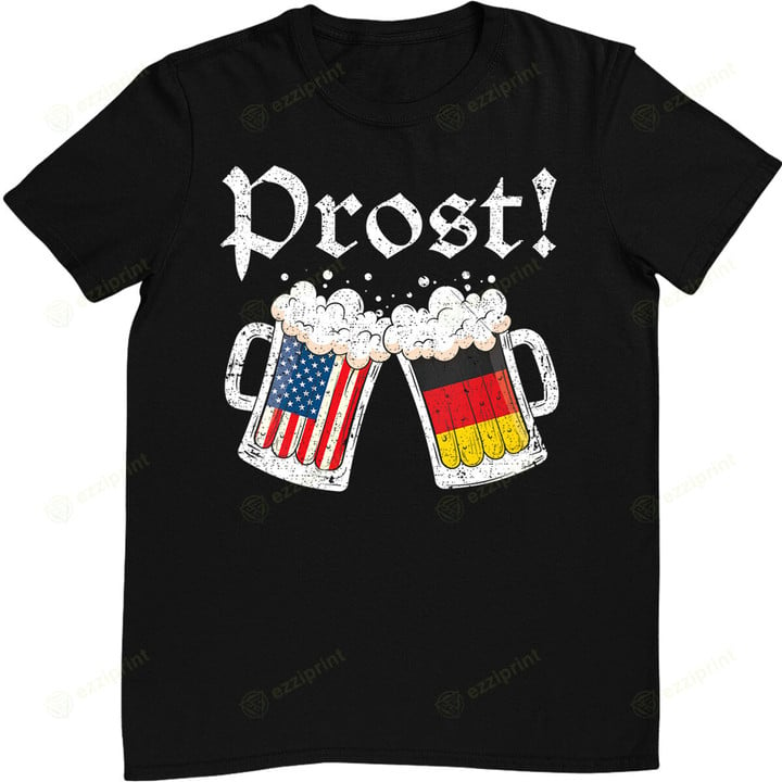 Oktoberfest 2022 American German Flag Beer Prost T-Shirt