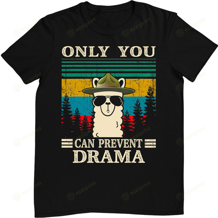 Llama Camping Only You Can Prevent Drama Gifts T-Shirt