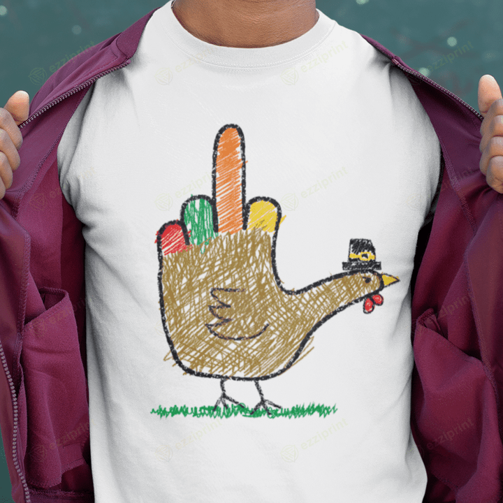 Mid Finger Thanksgiving Chicken Thanksgiving T-Shirt