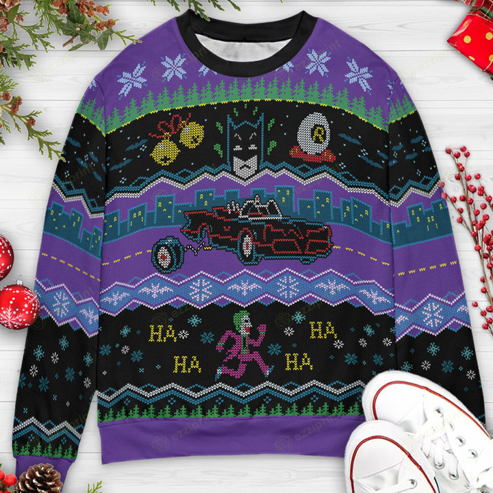 Jingle Bells Batman Smells Joker Got Away Joker and Batman Dc Characters Sweater