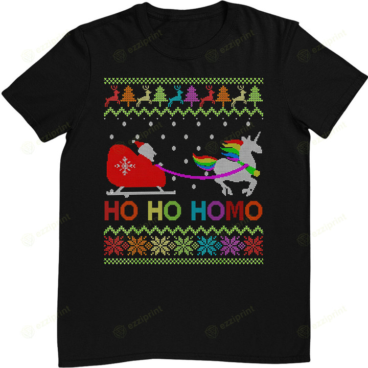 HoHo Homo Gay Christmas LGBT Pride LGBTQ Proud Ally T-Shirt