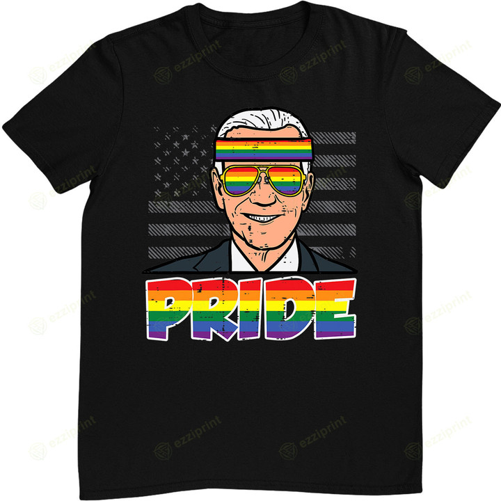 Pride Joe Biden Rainbow Flag Funny LGBT Month Gay Ally T-Shirt