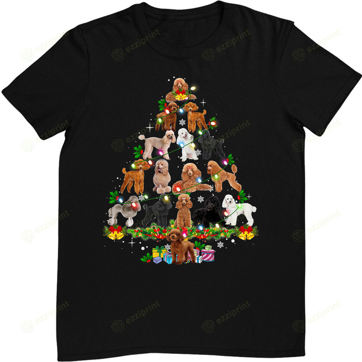 Funny Poodle Christmas Tree Ornament Decor Xmas Dog Dad Mom T-Shirt