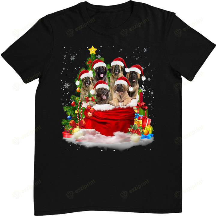 Leonberger Christmas Santa Claus Bag Christmas T-Shirt