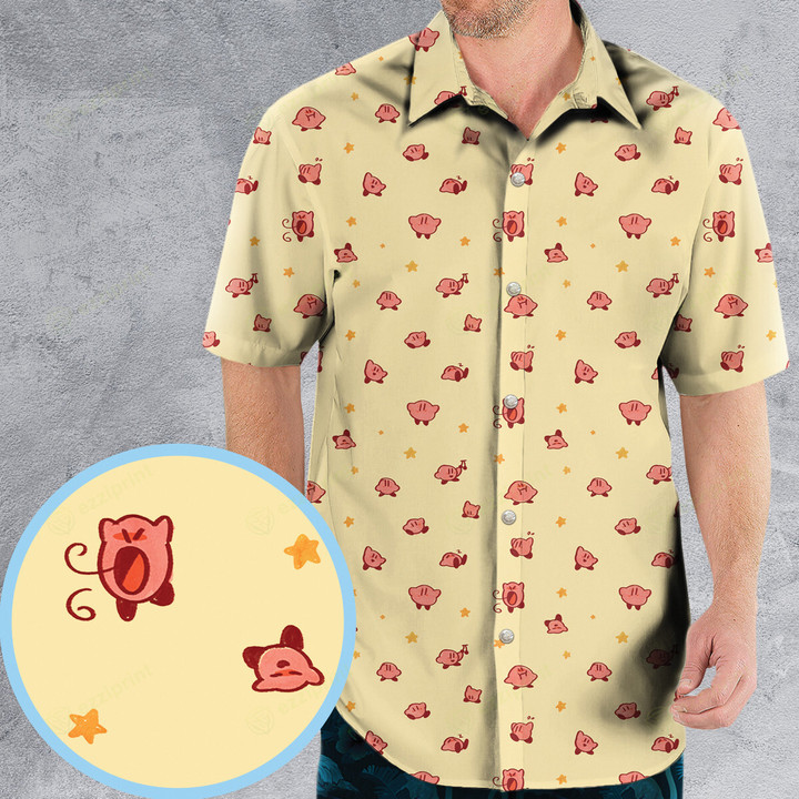 Nintendo Kirby Pattern Hawaiian Shirt