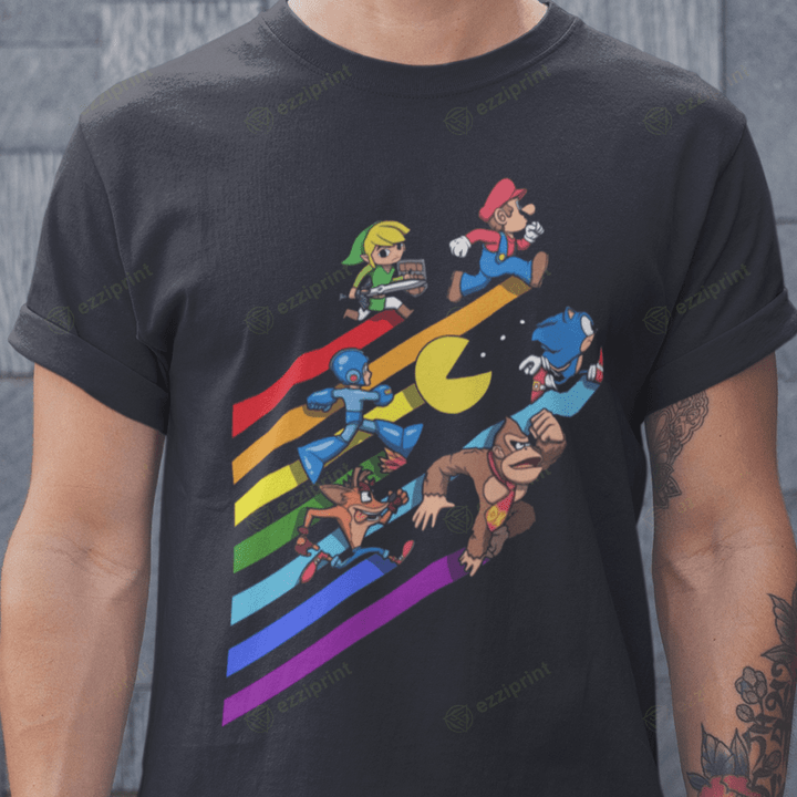 High Score Streak LGBT Video Game Characters T-Shirt