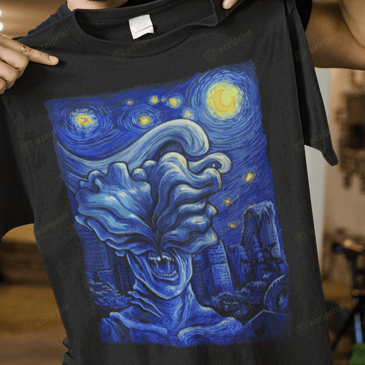 Starry Clicker Starry Night The Last Of Us Mashup T-Shirt