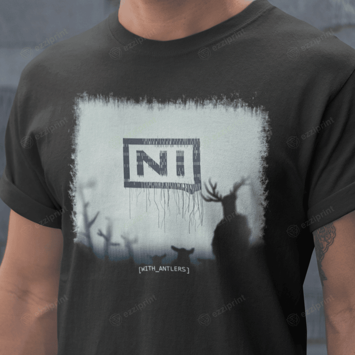 Ni With Antlers Nine Inch Nails Monty Python and the Holy Grail Mashup T-Shirt