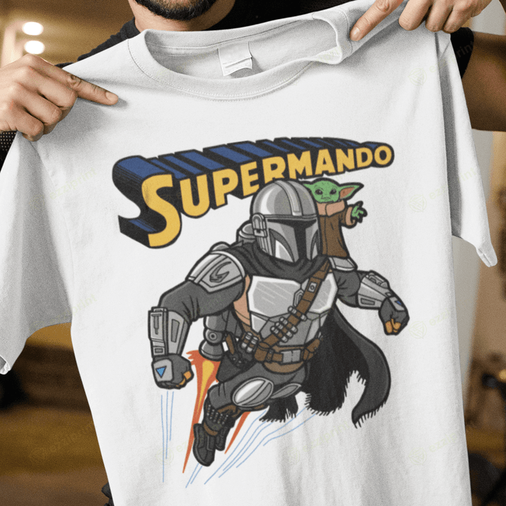 Supermando Baby Yoda The Mandalorian Star Wars T-Shirt