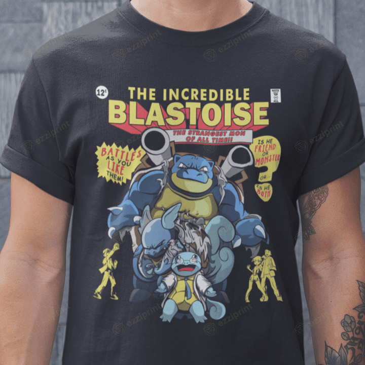 Incredible Blastoise Incredible Hulk Pokemon Mashup T-Shirt