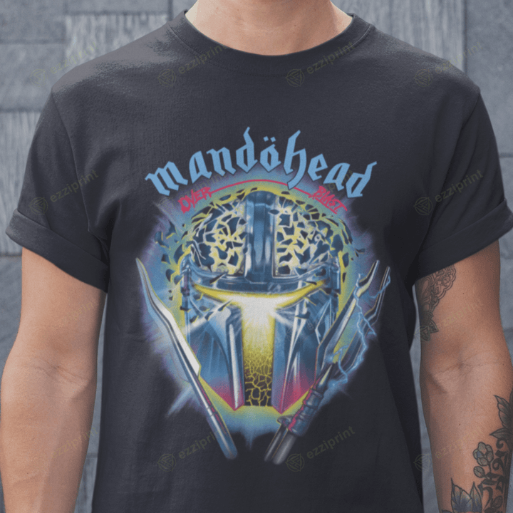Mandohead Motorhead Baby Yoda The Mandalorian Mashup T-Shirt