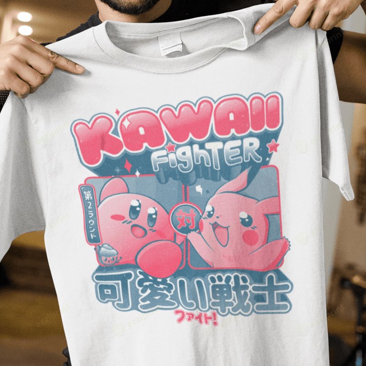 Kawaii Fighter Kirby Pikachu Pokemon T-Shirt