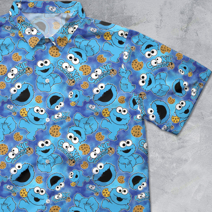 Cute Cookie Monster Button Down Shirt
