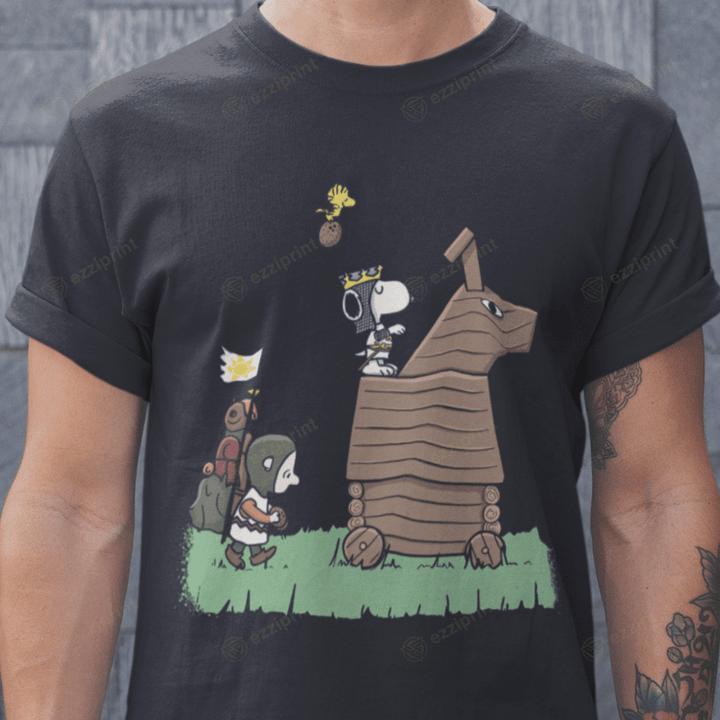 It's the Great Quest Monty Python and the Holy Grail Peanuts Mashup T-Shirt