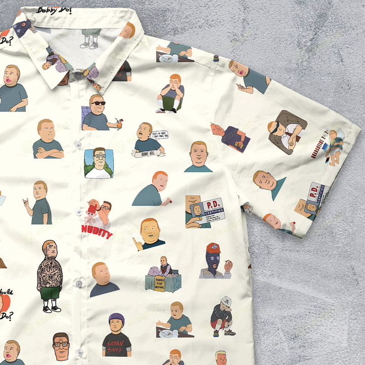 Bobby Hill King Of The Hill Pattern Button Down Shirt