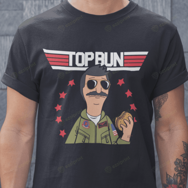 Top Bun Top Gun Bob Belcher Bob's Burger Mashup T-Shirt