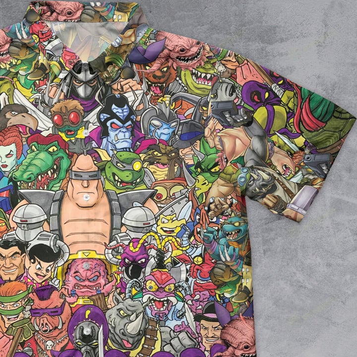The Turtles and The Rogues Teenage Mutant Ninja Turtles Button Down Shirt