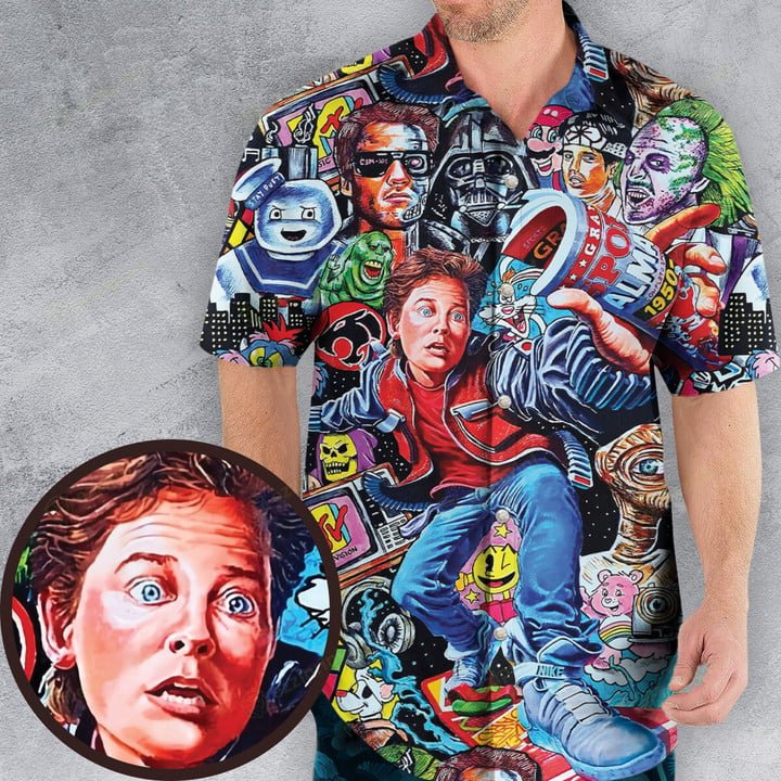 Back To The 80s Pop Culture 80s Movies Characters Hawaiian Shirt