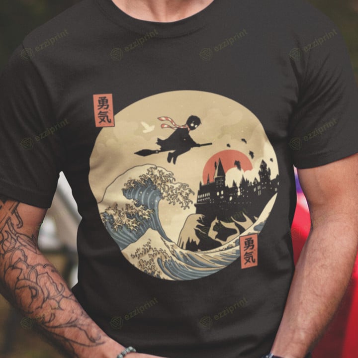 Flying On Great Wave Harry Potter T-Shirt