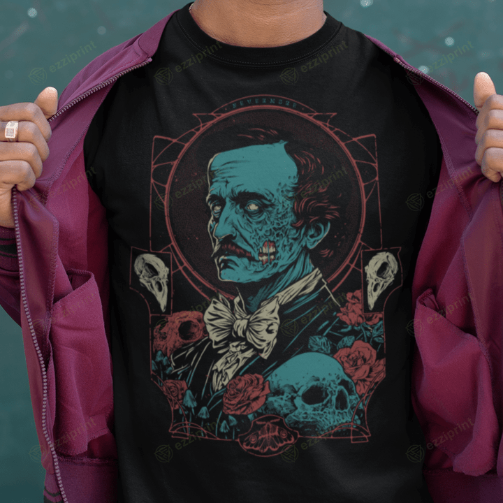 Horrific Portrait Edgar Allan Poe Horror T-Shirt