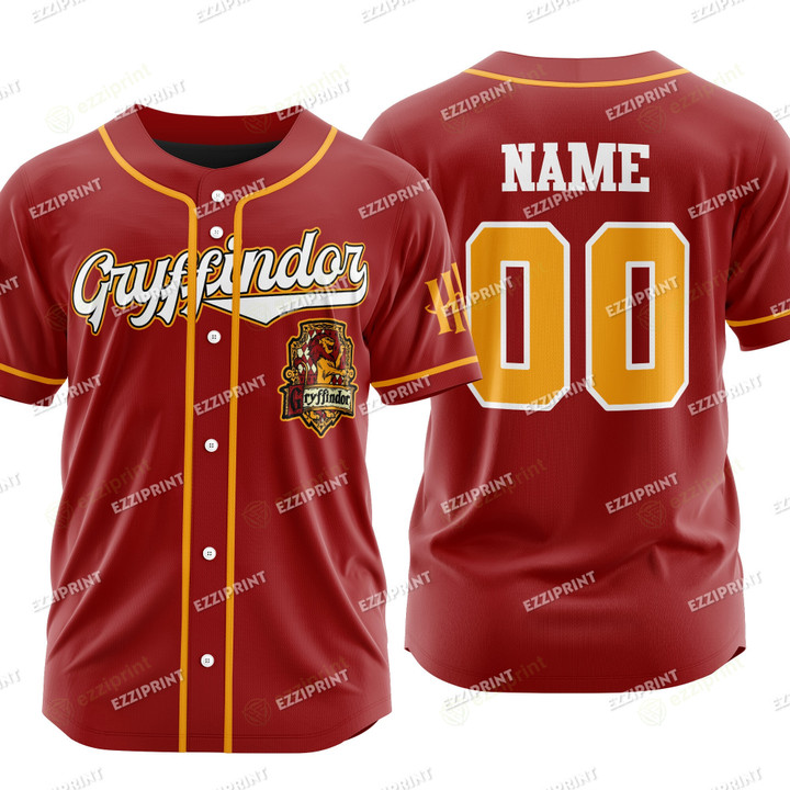 Personalized Gryffindor House Harry Potter Baseball Jersey