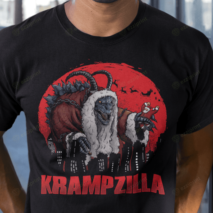 Krampzilla Krampus Godzilla Mashup T-Shirt
