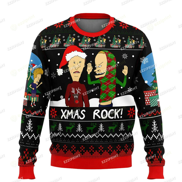Xmas Rock Beavis and Butthead Christmas Sweater