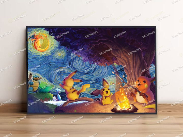 Pokemon Starry Night Campfire The Starry Night Poster