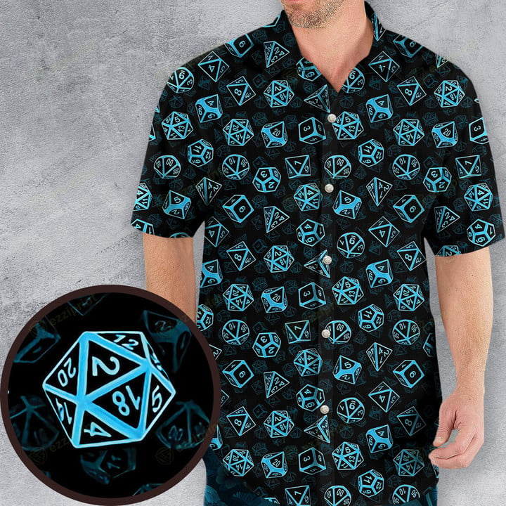 Blue Dice Set DnD Hawaiian Shirt