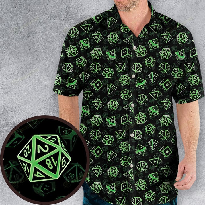Green Dice Set DnD Hawaiian Shirt