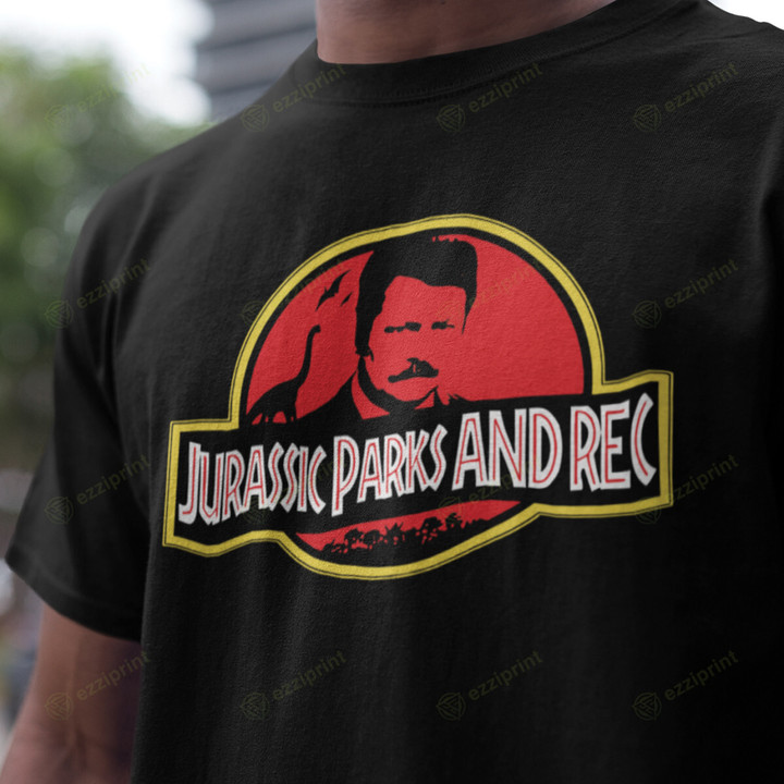 Jurassic Parks and Rec Jurassic Park Parks and Recreation Mashup T-Shirt