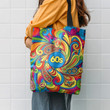 60s Trippy Pattern Flower Hippie Accessories Tote Bag