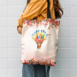 Bull Skull Hippie Flower Hippie Accessories Tote Bag