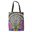 Hippie Psychedelic Leaves Pattern Hippie Accessories Tote Bag