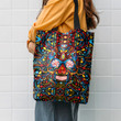 Flower Skull Hippie Pattern Hippie Accessories Tote Bag