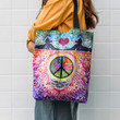 Cat Skull Hippie Peace Love Hippie Accessories Tote Bag
