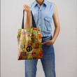 Hippie Love Pattern Yellow Hippie Accessories Tote Bag