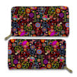 Funny Seamless Wallpaper with Colorful Hippie Hippie Accessorie Woman Purse