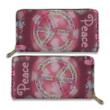 Peace Love Pink Heart Hippie Accessorie Woman Purse