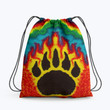 Paw Bear Hippie Patterm Hippie Accessorie Drawstring Backpack