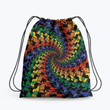Bear Hippie Colorfun Hippie Accessorie Drawstring Backpack